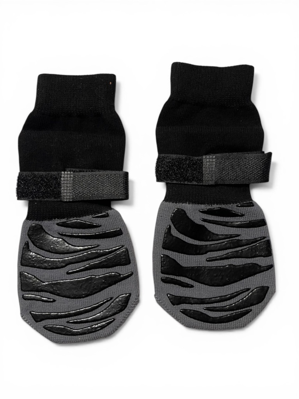 DOK Non-Slip Dog Socks Anti-Slip Grips Adjustable Straps Black Grey Paw Boots